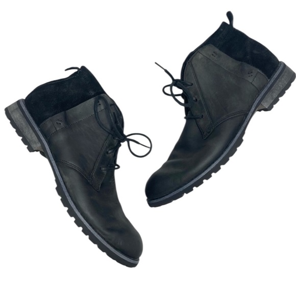 Mark Nason Loretto chukka lace up boot in distressed black 